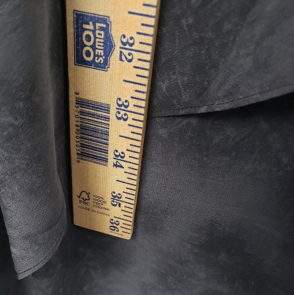 Eileen Fisher Black and Gray Silk Sleeveless Hi-Low Oversized VNeck Shirt Sz XL - Picture 10 of 11